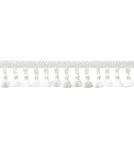 Delicat Silk Tassel Fringe Trimming by Samuel & Sons White