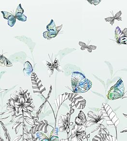 Papillons Mural by Designers Guild Eau de Nil