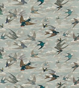 Chimney Swallows Fabric by Designers Guild Sky Blue