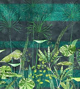 Arjuna Leaf Mural by Designers Guild Viridian