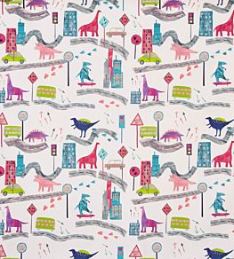 Dino City Fabric by Prestigious Textiles Rainbow