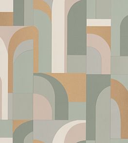 Doors Wallpaper by Caselio Golden Almond Green