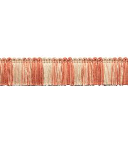 Dorset Blocked Brush Fringe Trimming by Samuel & Sons Coral