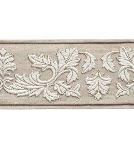 Dorset Embroidered Border Trimming by Samuel & Sons Oyster