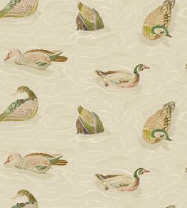 Duck Pond Wallpaper by Mulberry Home Emerald/Stone