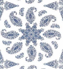 East India Wallpaper by Thibaut Blue and White