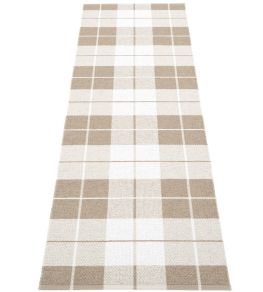 Ed Runner Rug by Pappelina Dark Linen/Fossil/White