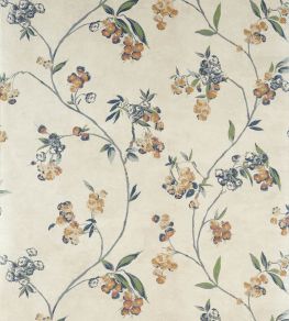 Edo Bloom Wallpaper by Anna French Apricot and Slate on Pearl