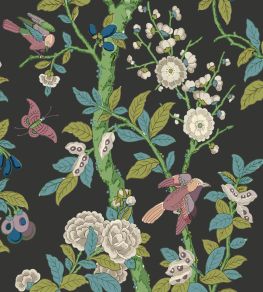 Eldon Wallpaper by GP & J Baker Charcoal/Emerald