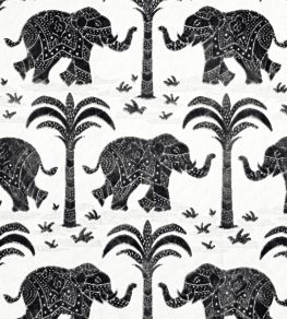 Elephant Velvet Fabric by Thibaut Black