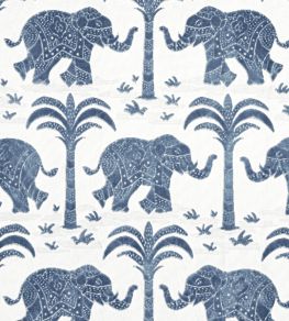 Elephant Velvet Fabric by Thibaut Navy