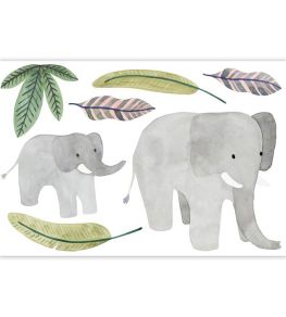 Elephants March Spray Up Mural by Casadeco Multicouleurs
