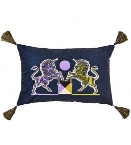 Elixir Of Life Cushion 35 x 55cm by Archive Midnight/Violet/Lime
