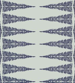 Ellery Stripe Wallpaper by Anna French Navy on Soft Teal