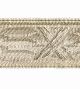 Embroidered Braid 60mm Trimming by Houles Blanc Hermine