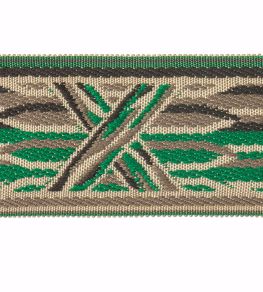 Embroidered Braid 60mm Trimming by Houles Vert Malachite