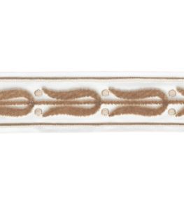 Emile Velvet Border Trimming by Samuel & Sons Parchment