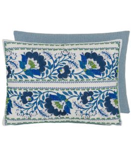 Enamel Flower Cushion 40 x 30cm by Designers Guild Indigo
