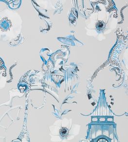 Euphoria Wallpaper by Romo China Blue