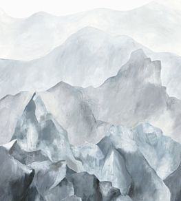 Everest Mural by Casamance Bleu Gris