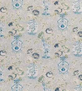 Famille Rose Fabric by Madeaux 01 China Blue