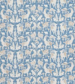 Fauna and Fungi Fabric by Jim Thompson No.9 Blue