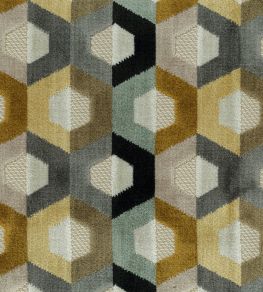 Favo Fabric by Osborne & Little Black/Tobacco/Slate