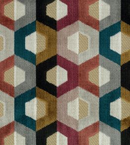Favo Fabric by Osborne & Little Mallard/Ginger/Wine