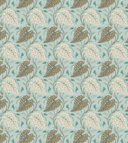 Felbrigg Fabric by Nina Campbell Aqua/Ochre/Choco