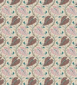 Felbrigg Fabric by Nina Campbell Linen/Teal/Choco