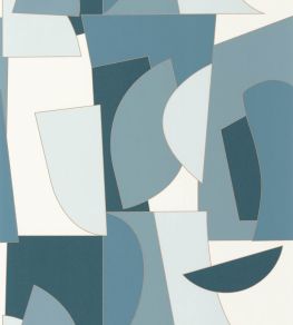 Figures Wallpaper by Caselio Bleu Petrole Or