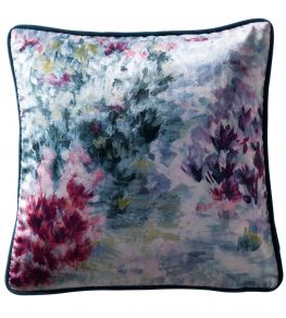 Fiore Cushion 43 x 43cm by Clarke & Clarke Amethyst Slate