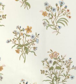 Flax & Field Flowers Fabric by Volga Linen Multi/Oyster