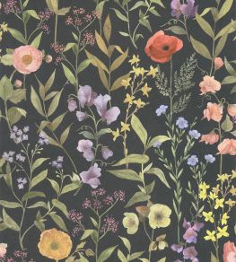 Fleurs Des Champs Wallpaper by Casadeco Noir Fusain