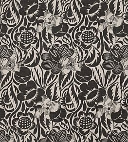 Fleurs Etoilees Fabric by Christopher Farr Cloth Charcoal