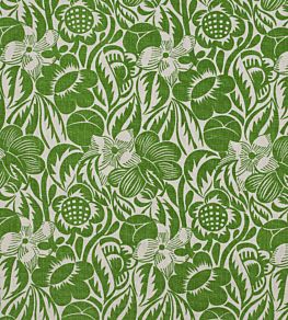 Fleurs Etoilees Fabric by Christopher Farr Cloth Green
