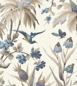 Fleurs Exotique Wallpaper by Warner House Blue