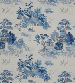 Floating Pavilion Fabric by Liberty Lapis