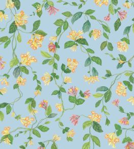 Flora Wallpaper by Cole & Son Buttercup Yellow on Cornflower Blue