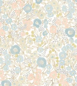 Flora Ditsy Wallpaper by Ohpopsi Silver
