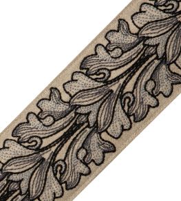 Fogli Embroidered Border Trimming by Samuel & Sons Carbone