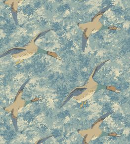 Forest Ducks Wallpaper by Mulberry Home Blue