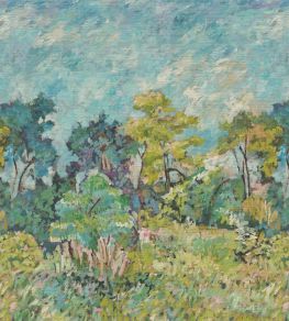 Foret Impressionniste Grasscloth Mural by Designers Guild Celadon