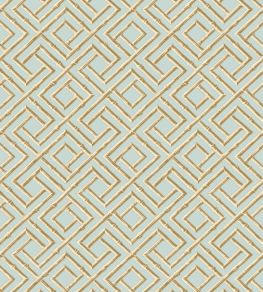 French Lattice Wallpaper by Thibaut Blue and Beige