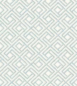 French Lattice Wallpaper by Thibaut Spa Blue
