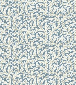 Frond Ogee Fabric by Josephine Munsey Blue and Olive