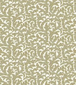Frond Ogee Fabric by Josephine Munsey Yellow and Light Blue