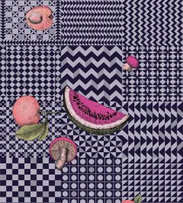 Frutta e Geometrico Wallpaper by Cole & Son Magenta & Ink