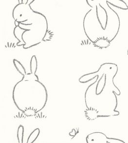 Funny Bunny Wallpaper by Casadeco Noir Graphite