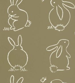 Funny Bunny Wallpaper by Casadeco Vert Kaki